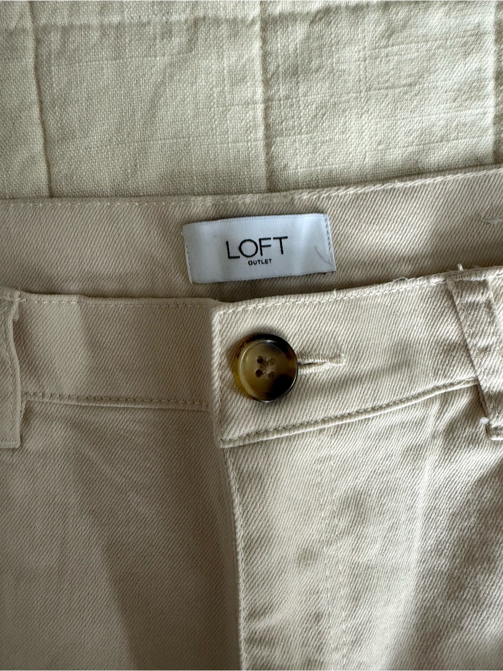 LOFT Cream Wide-Leg Jeans - Picture 2 of 6